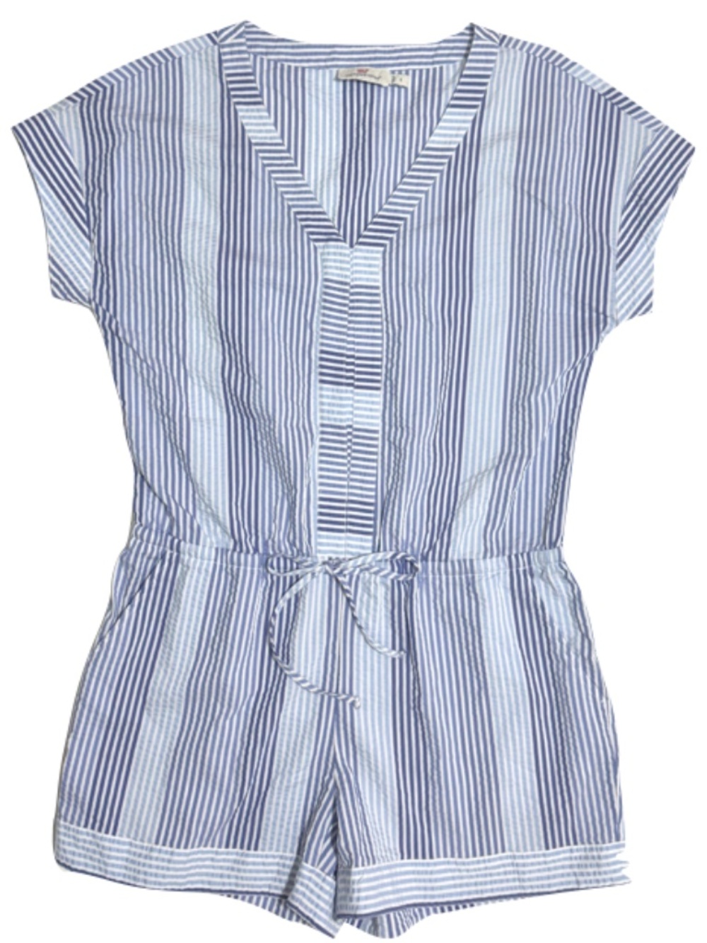 Vineyard Vines Blue and White Seersucker Romper Size Small